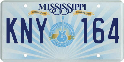 MS license plate KNY164