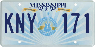 MS license plate KNY171
