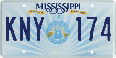 MS license plate KNY174