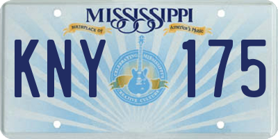 MS license plate KNY175