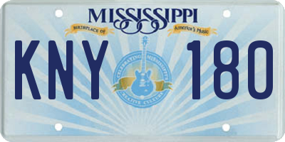 MS license plate KNY180