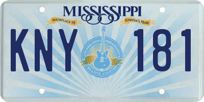 MS license plate KNY181
