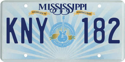 MS license plate KNY182