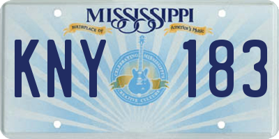 MS license plate KNY183