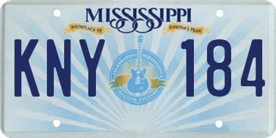 MS license plate KNY184