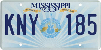 MS license plate KNY185