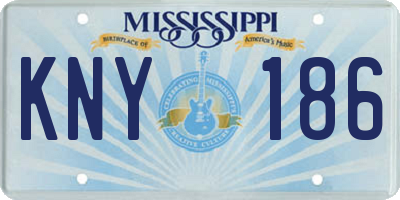 MS license plate KNY186