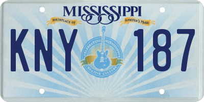 MS license plate KNY187