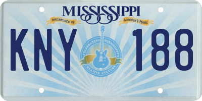 MS license plate KNY188
