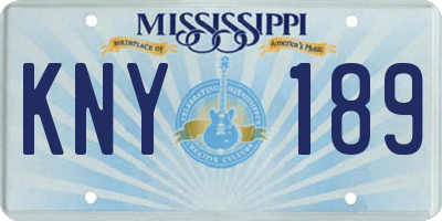 MS license plate KNY189