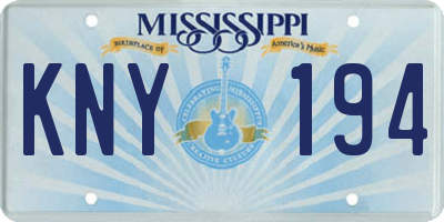 MS license plate KNY194