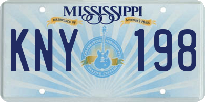 MS license plate KNY198
