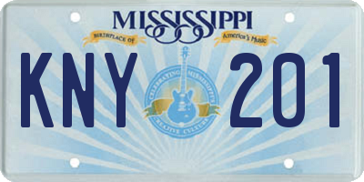 MS license plate KNY201