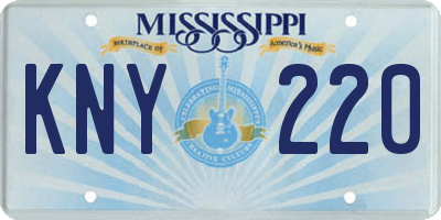 MS license plate KNY220