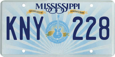 MS license plate KNY228