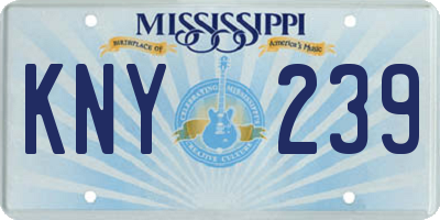 MS license plate KNY239