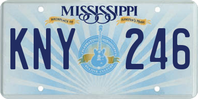 MS license plate KNY246