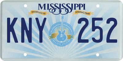MS license plate KNY252
