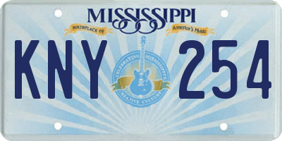 MS license plate KNY254