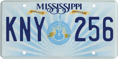 MS license plate KNY256