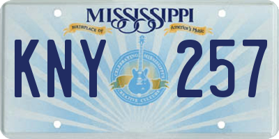 MS license plate KNY257