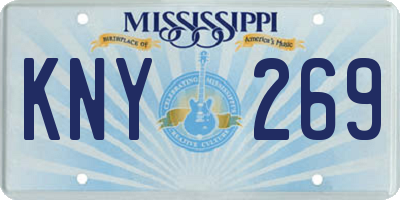 MS license plate KNY269