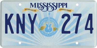 MS license plate KNY274