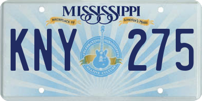 MS license plate KNY275