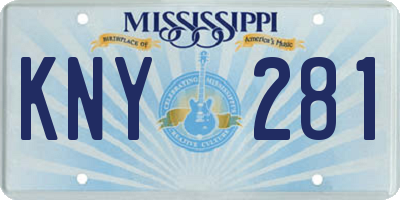 MS license plate KNY281