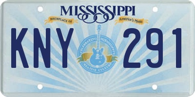MS license plate KNY291