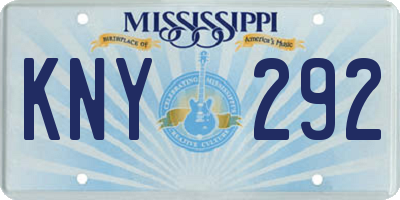 MS license plate KNY292