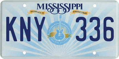 MS license plate KNY336