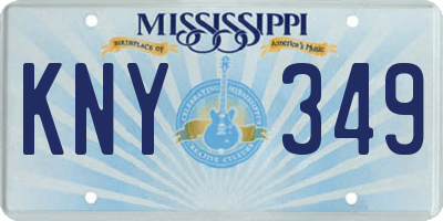 MS license plate KNY349
