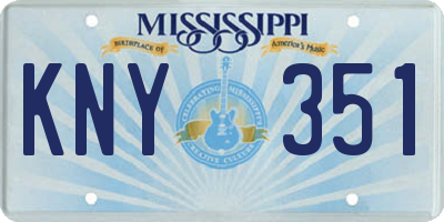 MS license plate KNY351