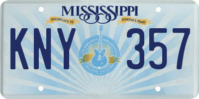 MS license plate KNY357