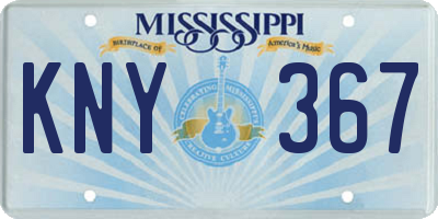 MS license plate KNY367