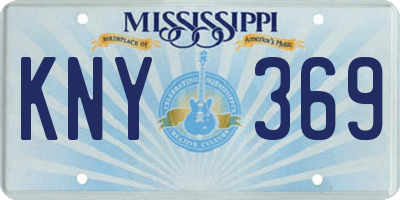 MS license plate KNY369