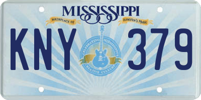 MS license plate KNY379