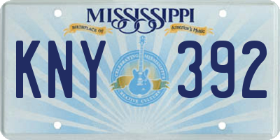 MS license plate KNY392