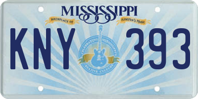 MS license plate KNY393
