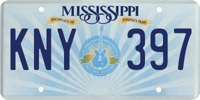 MS license plate KNY397