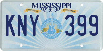 MS license plate KNY399