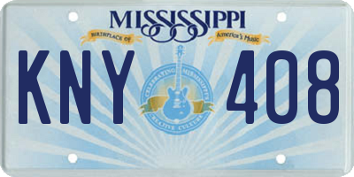 MS license plate KNY408