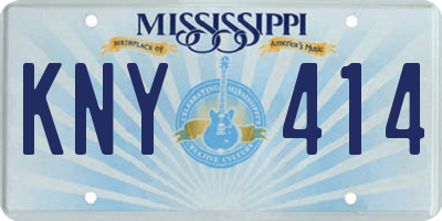 MS license plate KNY414