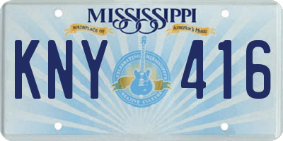 MS license plate KNY416