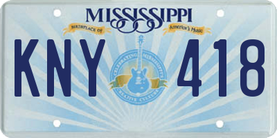 MS license plate KNY418