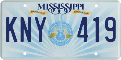 MS license plate KNY419