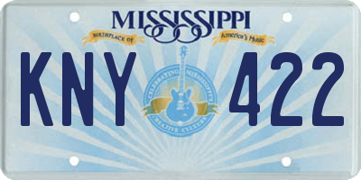 MS license plate KNY422
