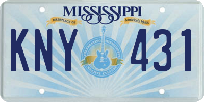 MS license plate KNY431
