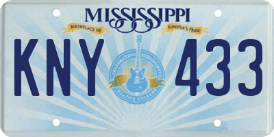 MS license plate KNY433